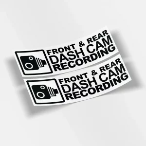 Front Rear Dashcam Recording Sticker