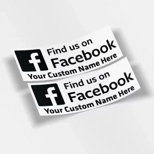 Custom Find Us On Facebook